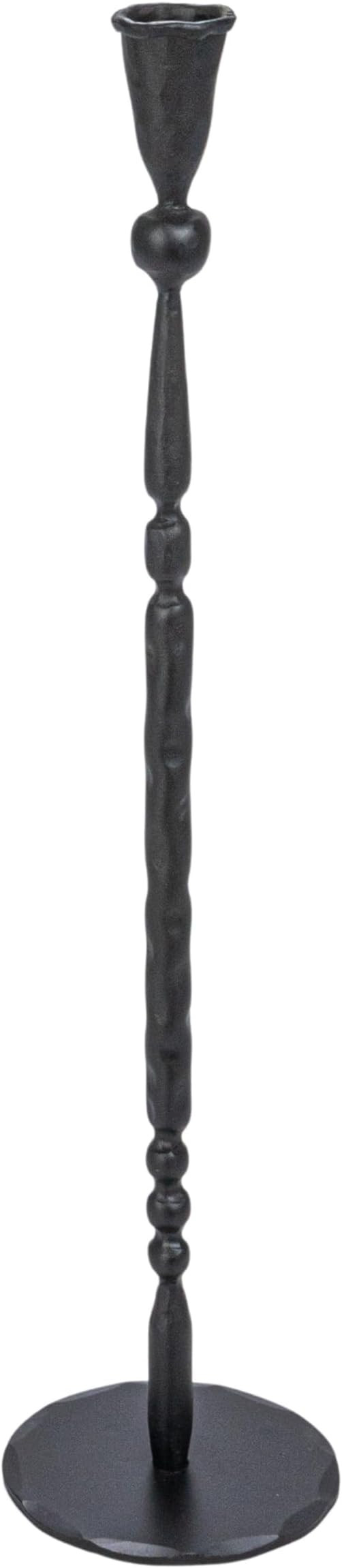 Creative Co-Op Wide Decorative Hand-Forged Metal Taper Holder, Black | Amazon (US)
