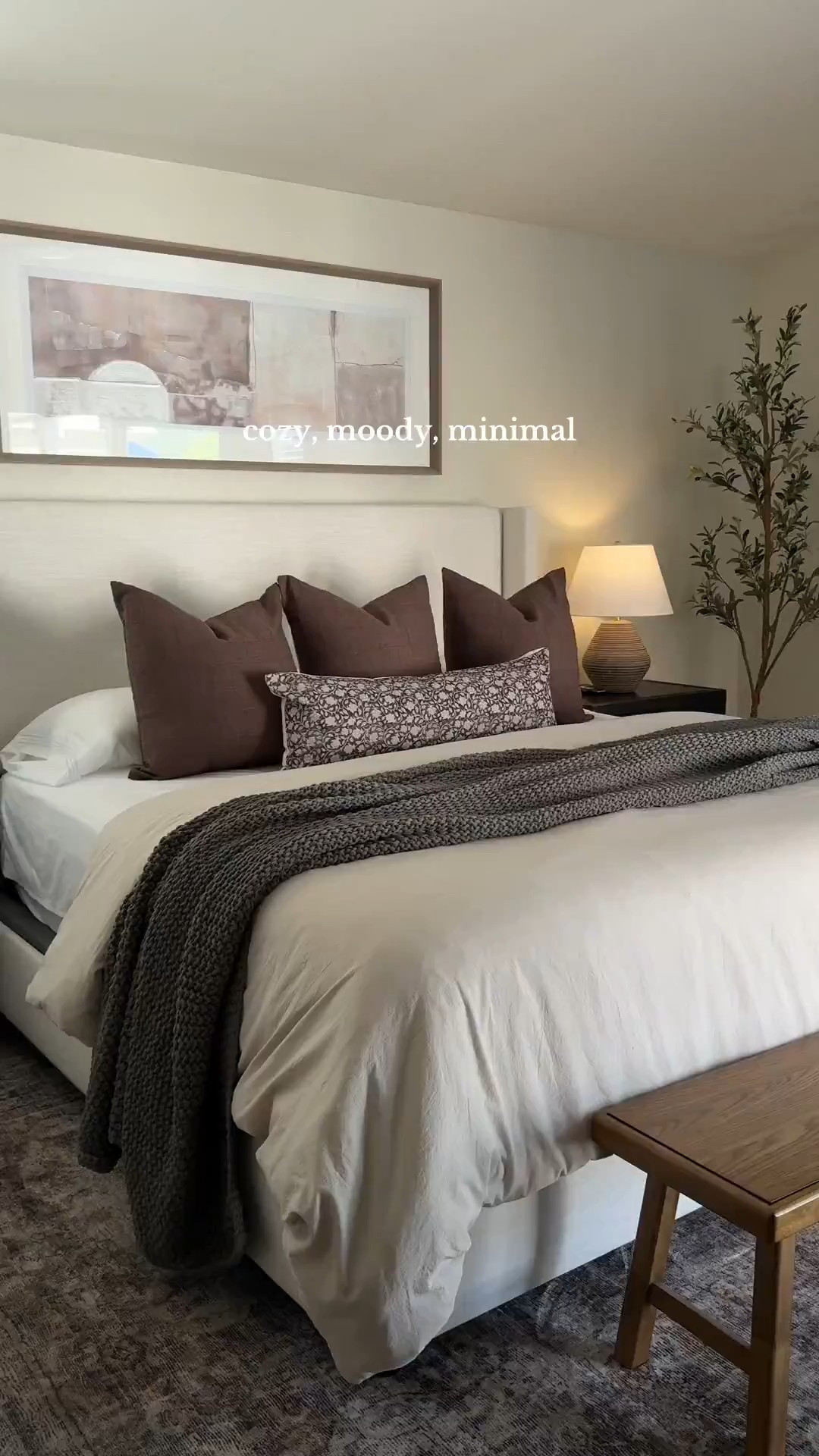 Switched out my all white bedding for something moodier 🤎 
••
Bedding, cozy bedding, brown euro pillows, big euro pillows, 24x24 pillow, 26x26 pillow, lumbar pillow, long lumbar pillow, lumbar pillow for bed, floral pillow, floral lumbar, bed blanket, knit blanket, knit bed blanket, end of bed blanket, grey blanket, moody bedroom, moody room, cozy room 

#LTKHome #LTKStyleTip #LTKSeasonal