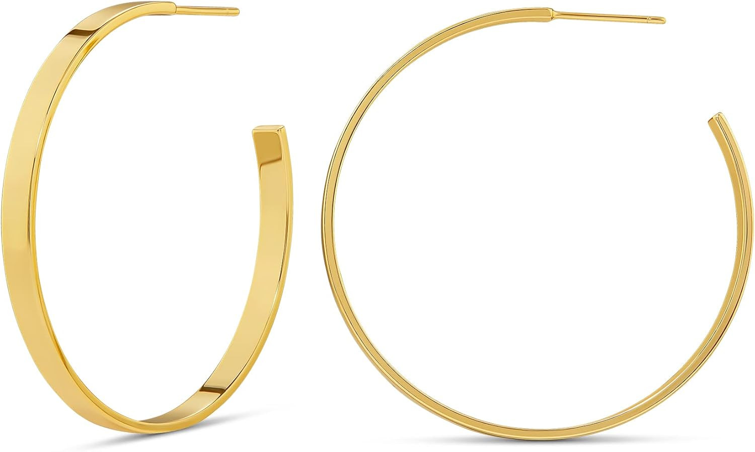 Amazon Essentials 14K Gold Plated Square Edge Hoop | Amazon (US)