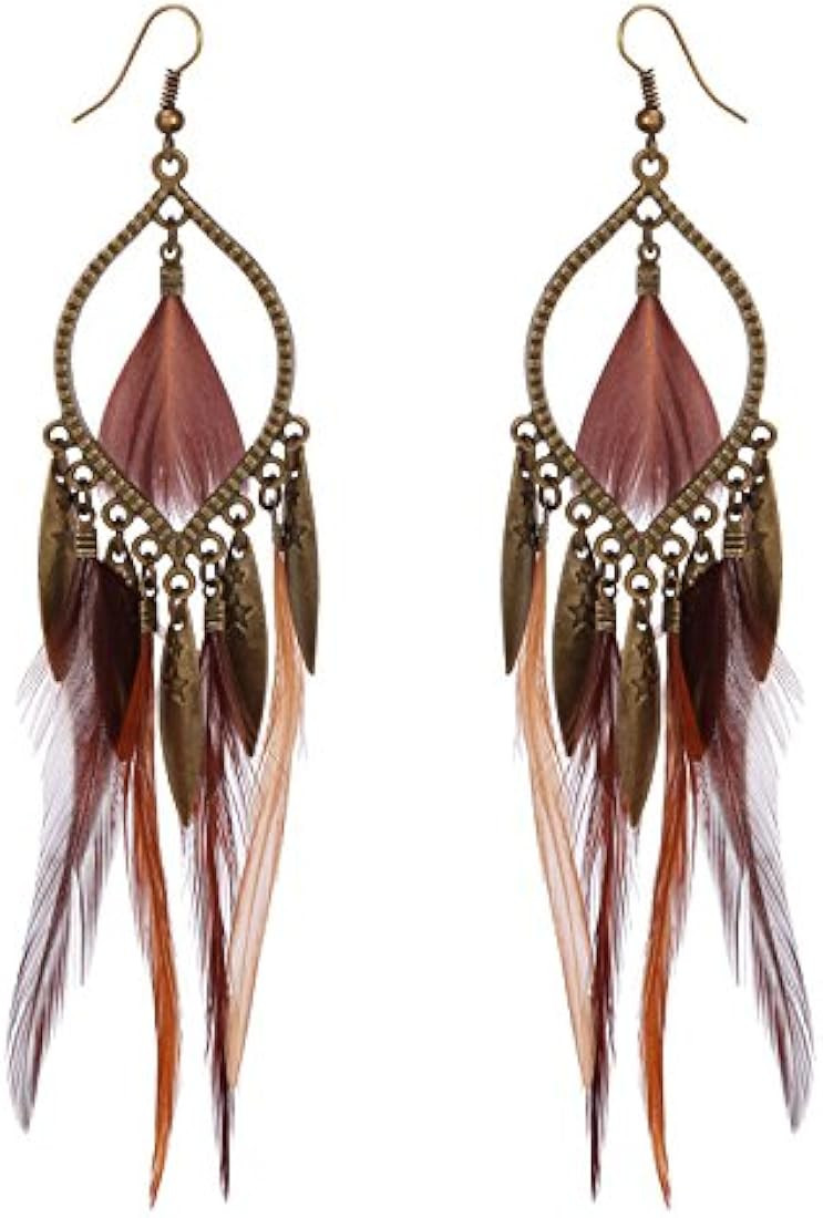 FXmimior Fashion Women Vintage Bohe Feather Earrings for Christmas Xmas Jewelry Women | Amazon (US)