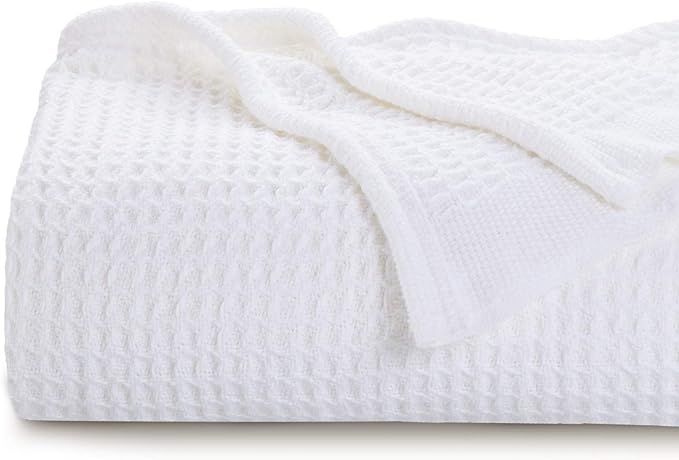 Bedsure 100% Cotton Thermal Blanket - 405GSM Soft Blanket in Waffle Weave for Home Decoration - P... | Amazon (CA)