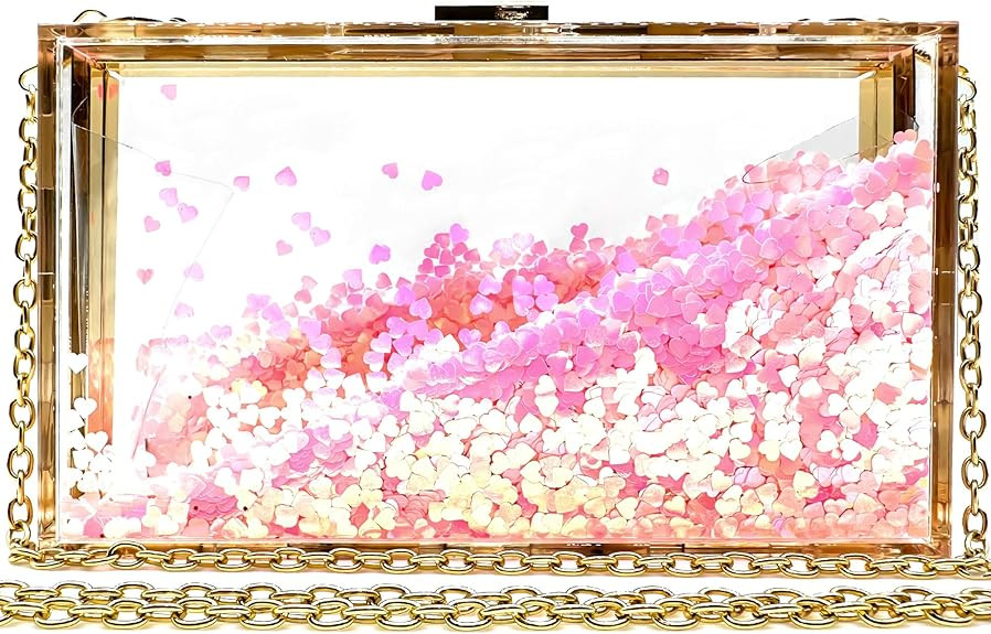 JeVenis Magical Transparent Sequins Clutch Purse Evening Handbag For Party Prom Bride | Amazon (US)