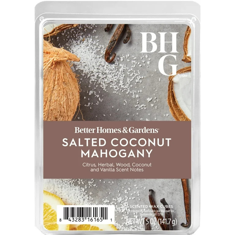 Better Homes & Gardens Salted Coconut & Mahogany Scented Wax Melts Value Pack, 5 oz | Walmart (US)