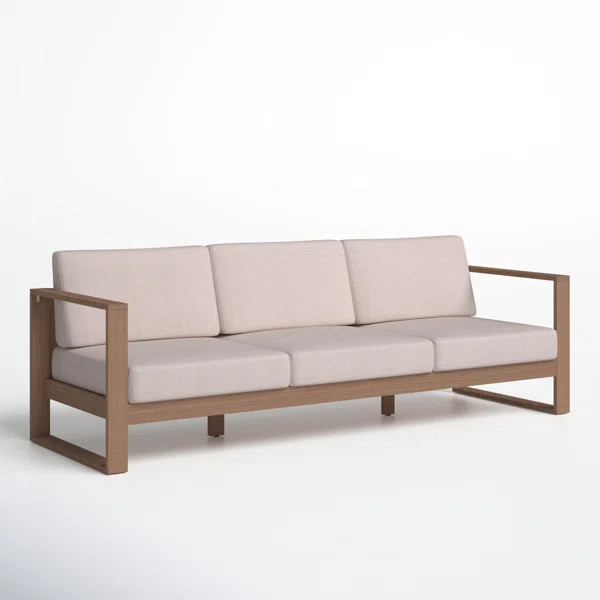 Gavina 91.5'' Eucalyptus Outdoor Patio Sofa | Wayfair North America