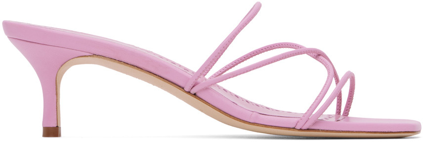 Manolo Blahnik Pink Ninfemu Mules | SSENSE