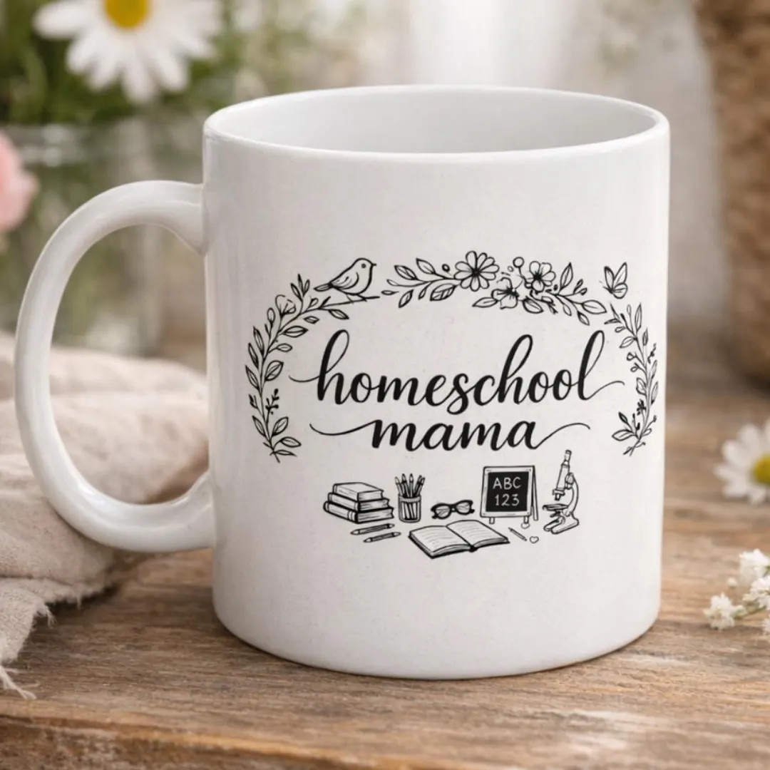 Homeschool Mama Mug, Floral Script Coffee Cup for Homeschool Moms, Cute Teacher Gift, Cottagecore... | Etsy (US)