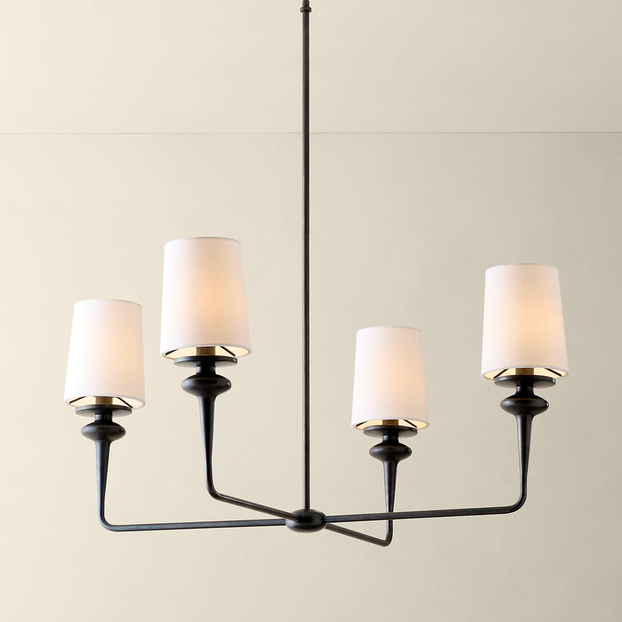 Lorent 4-Light Blackened Brass Pendant Light + Reviews | CB2 | CB2