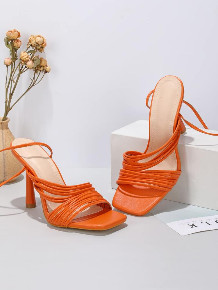 Tie Leg Design Strappy Sandals | SHEIN