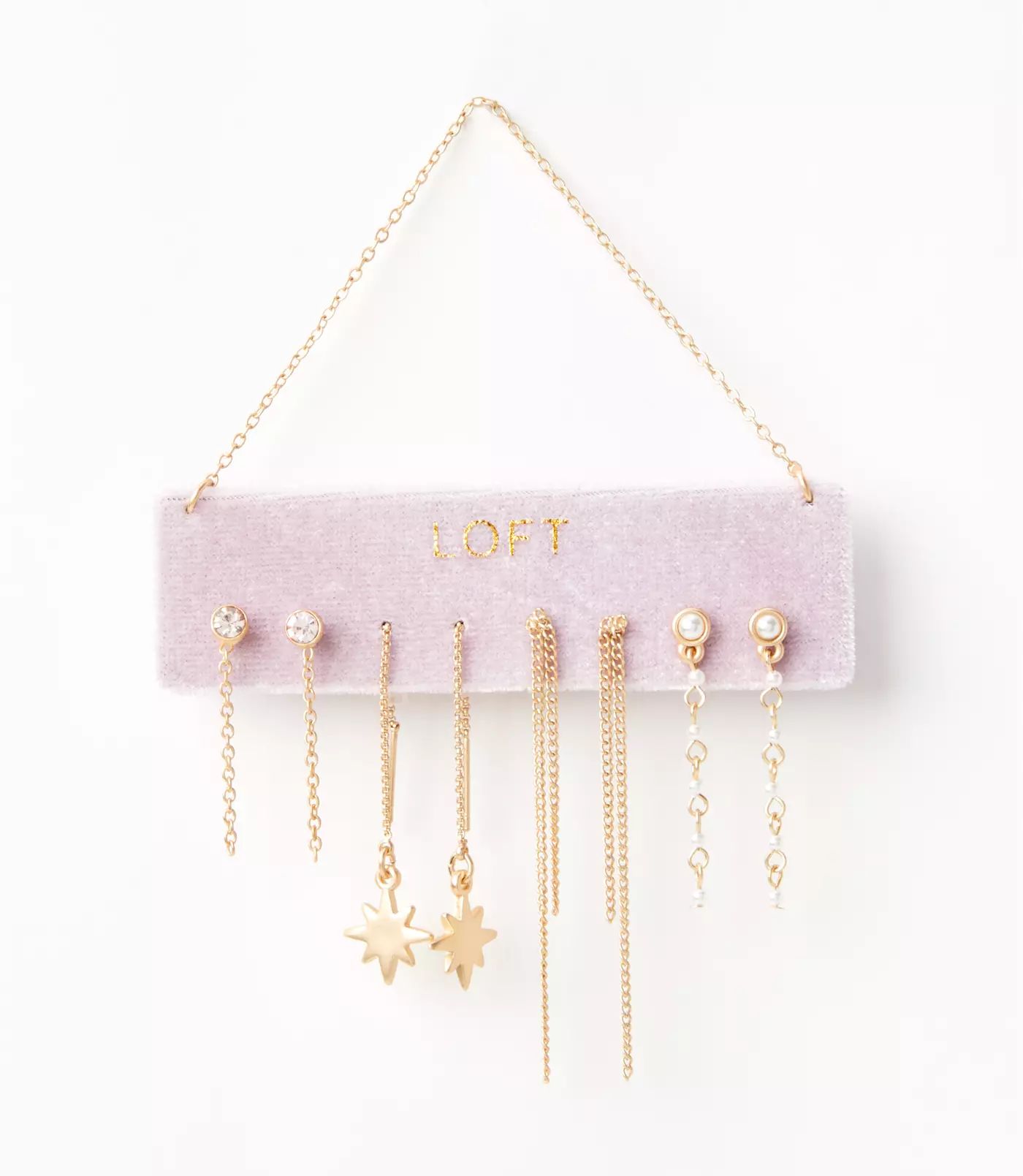 Velvet Ornament Chain Earring Set | LOFT