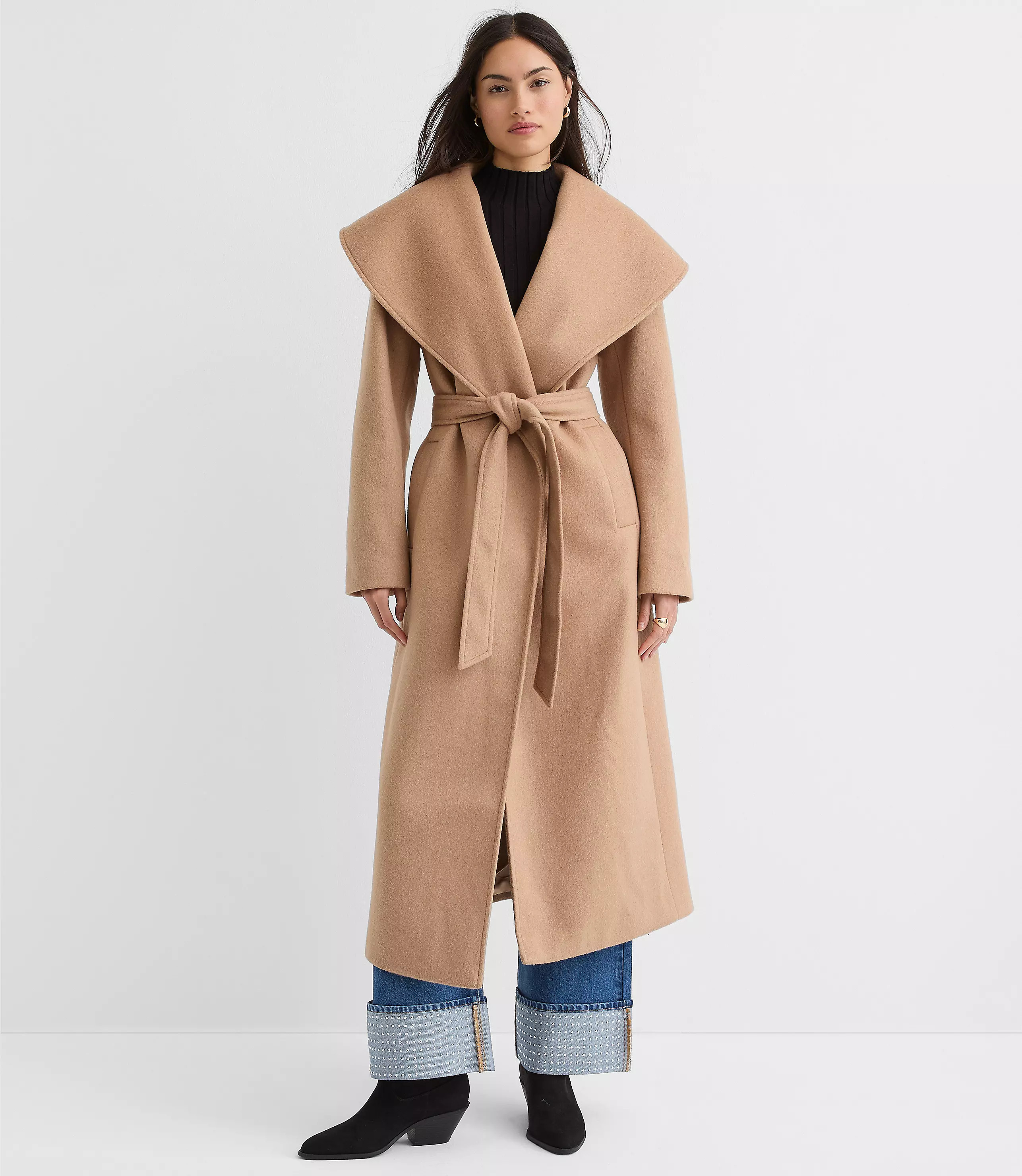 Petite Shawl Collar Belted Coat | LOFT