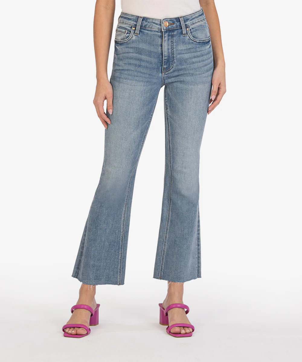Kelsey High Rise Fab Ab Ankle Flare (Comprehensive Wash) - 8 / Comprehensive W/Medium Base Wsh - ... | Kut From Kloth
