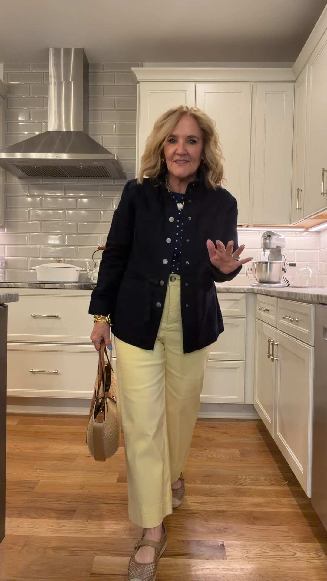 Colette pants size 29 reg this years yelllw is lighter than these code NANETTE20 20% off at Anthro thru 3/9
Polkadot boat, neck, T-shirt, size medium petite
Twill jacket size medium petite


#LTKSaleAlert #LTKOver40 #LTKspring