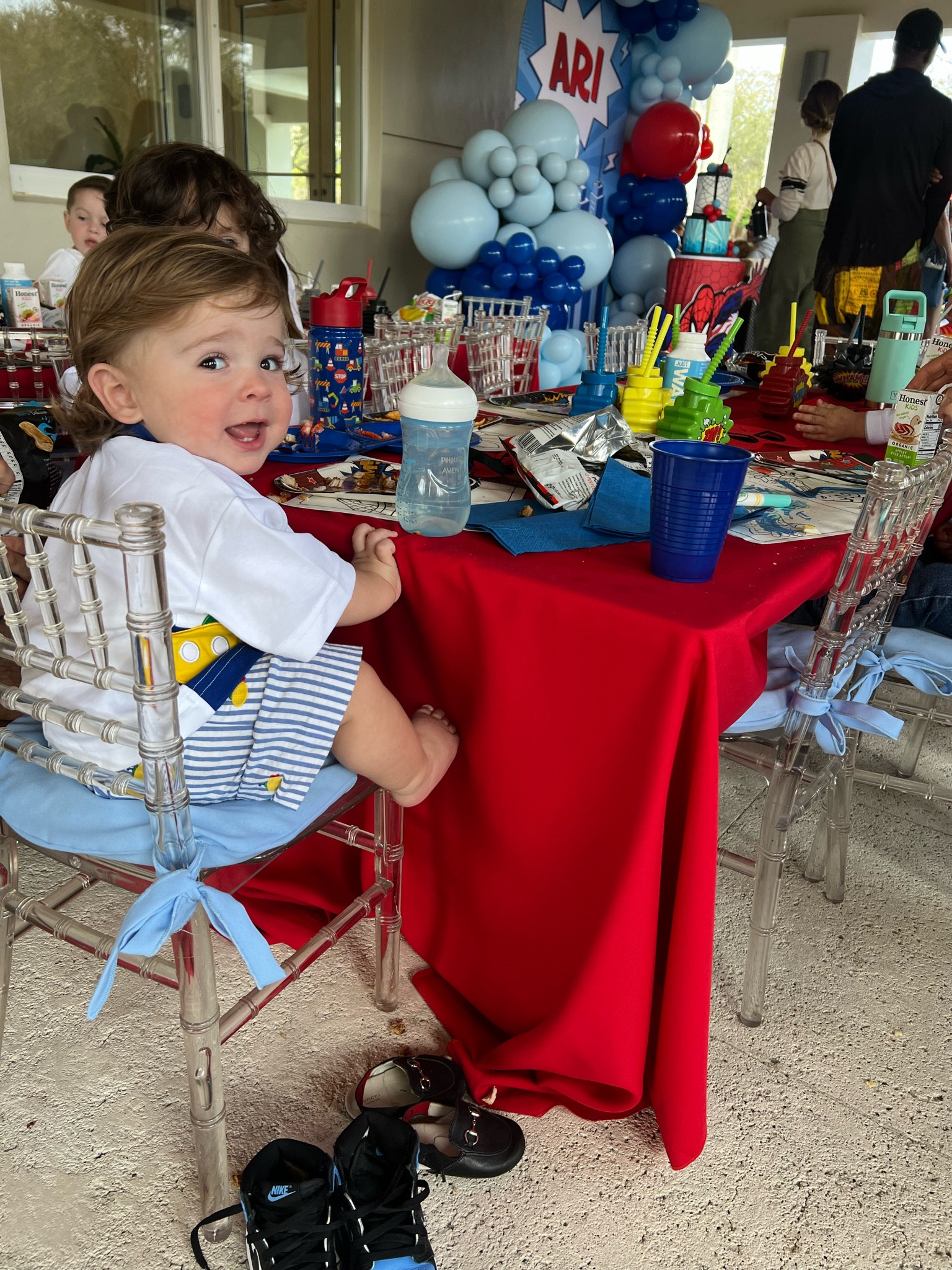 Birthday party fun! Loving Beau’s seersucker outfit from Florence Eiseman with fishes and submarines on it. 

Also linking Oliver’s nike toddler sneakers. Beau’s are Gucci from 3 years ago - a hand me down from Oliver (getting that cost per wear).  Linking current season similar for boys and girls from Gucci. 

Beau is drinking from a Phillips Avent bottle and I linked it here. We used these baby bottles also for Oliver. These are great if you also breastfeed or are transitioning from breastfeeding to a bottle. 

Everything fits true to size. 

#LTKkids #LTKbaby #LTKfamily