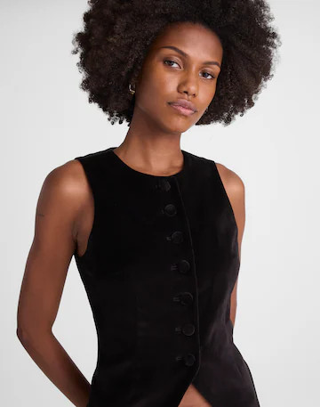 The Nolita Crewneck Vest in Velvet | Madewell