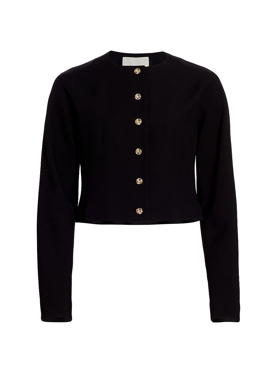 Women's Jeweled Button Cropped Jacket - Black - Size 12 | Saks Fifth Avenue