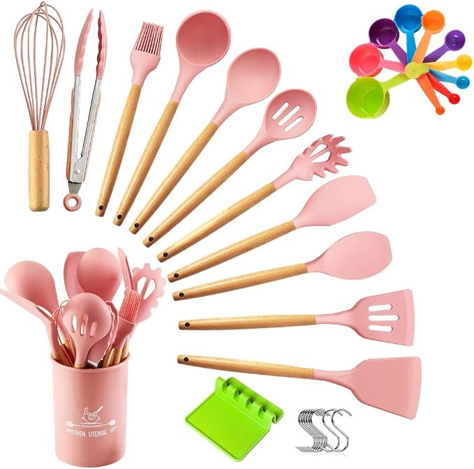 Top4you Silicone Cooking Utensils Set, 33 pcs Kitchen Utensils for Cooking and Baking, Non-stick ... | Amazon (US)