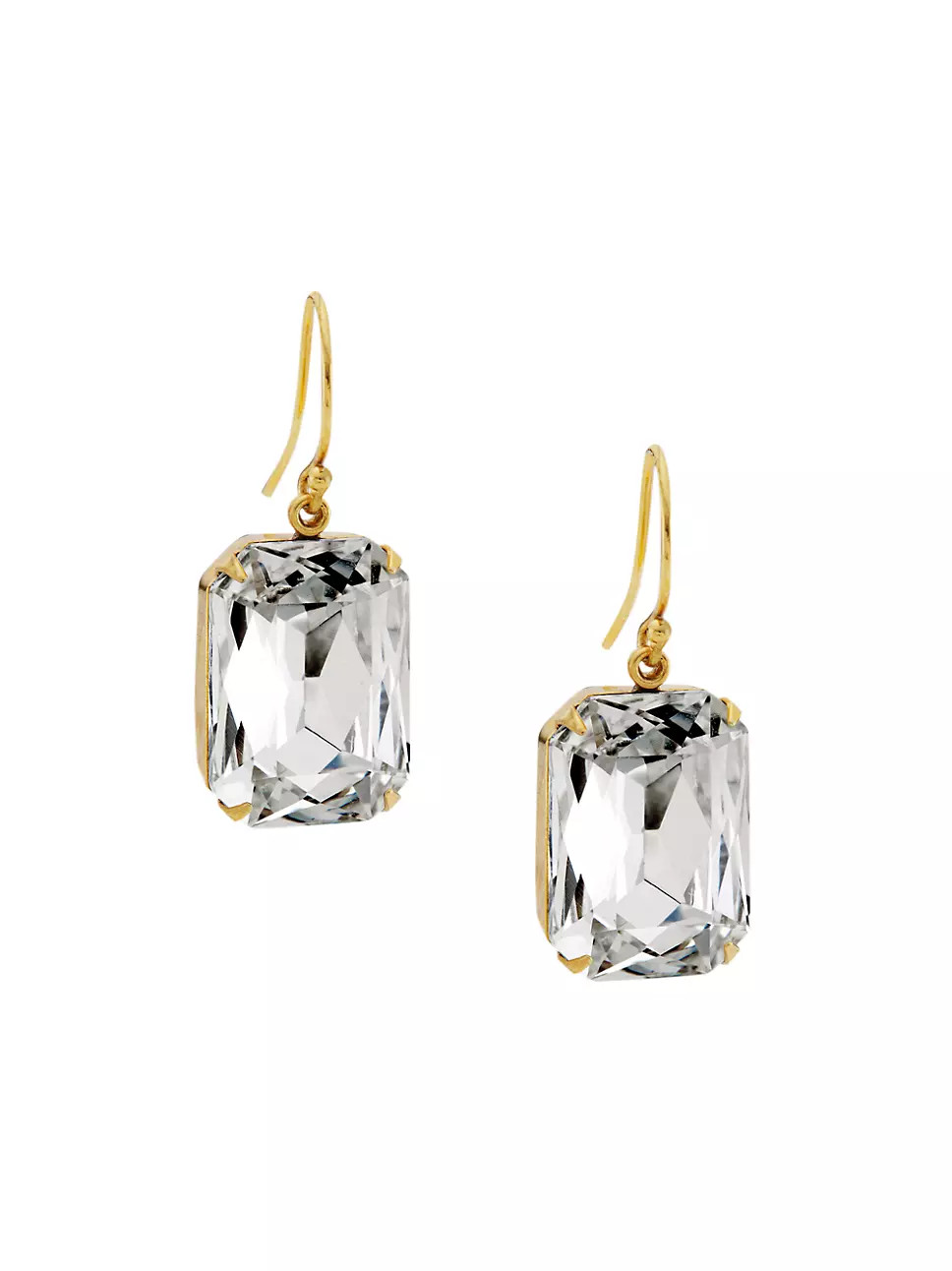 Zoey 18K-Gold-Plated & Glass Crystal Drop Earrings | Saks Fifth Avenue
