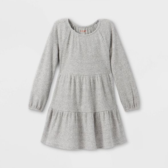 Girls' Long Sleeve Cozy Tiered Dress - Cat & Jack™ | Target