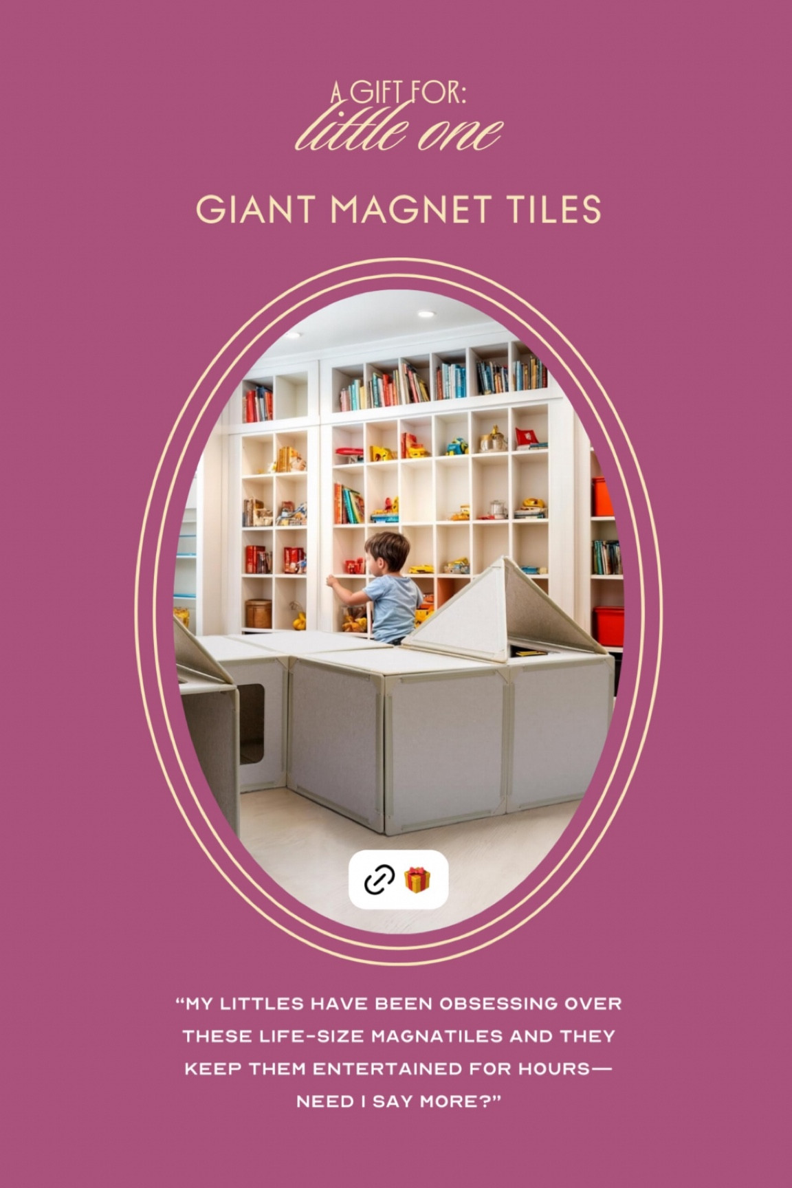 My kids are obsessed with these life-size magnatiles. They spend hours building forts and hanging out. The table top version is just a great to gift to cousins or friends.

#LTKGiftGuide #LTKHoliday #LTKKids