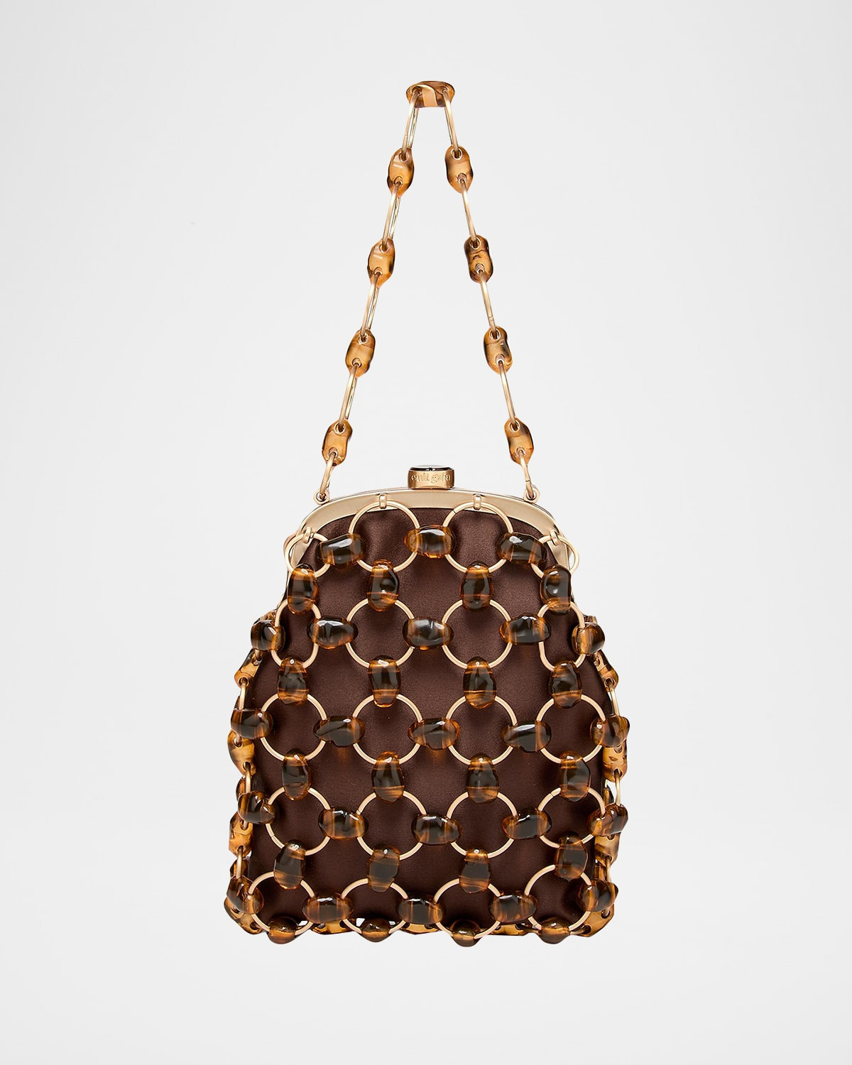 Brielle Beaded Metal Wristlet Pouch Bag | Neiman Marcus