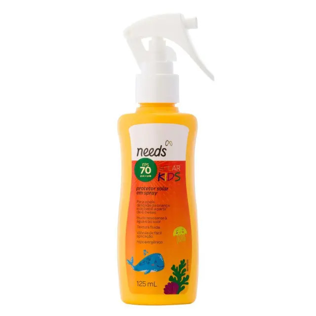 Protetor Solar Infantil Needs Kids FPS 70 Spray 125ml | DrogaRaia (BR)