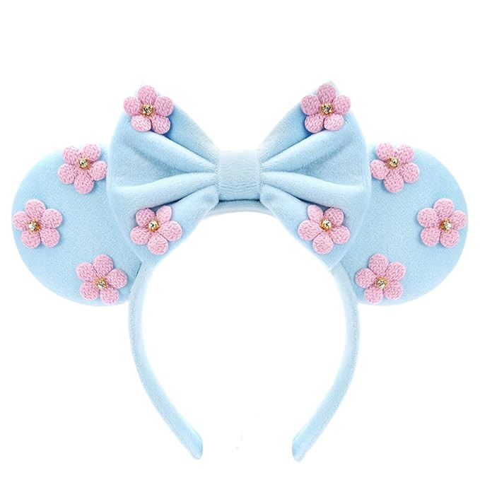 LYLIN Mouse Ears Headbands, Princess Mouse Ears with Sequin Bow for Women Girls Adults, Blue Ears... | Amazon (US)