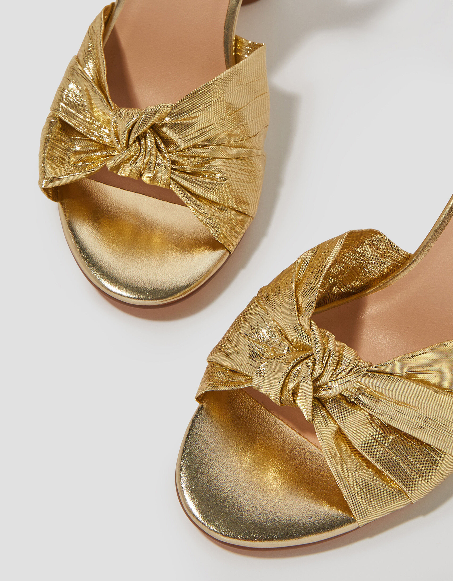 Metallic Twist Front Heeled Sandals Gold | Monsoon (UK)
