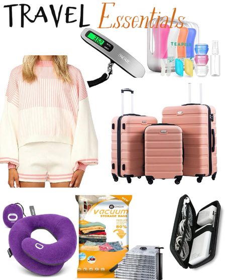 Amazon travel finds. Luggage boxes , neck pillow, lounge set, luggage scale, vacuum bag.
Scroll down to shop this video.
Follow me for More 💕
Amazon finds | Amazon favorites | Amazon must haves | Amazon travel essentials #LTKFind 

#LTKtravel #LTKU #LTKitbag