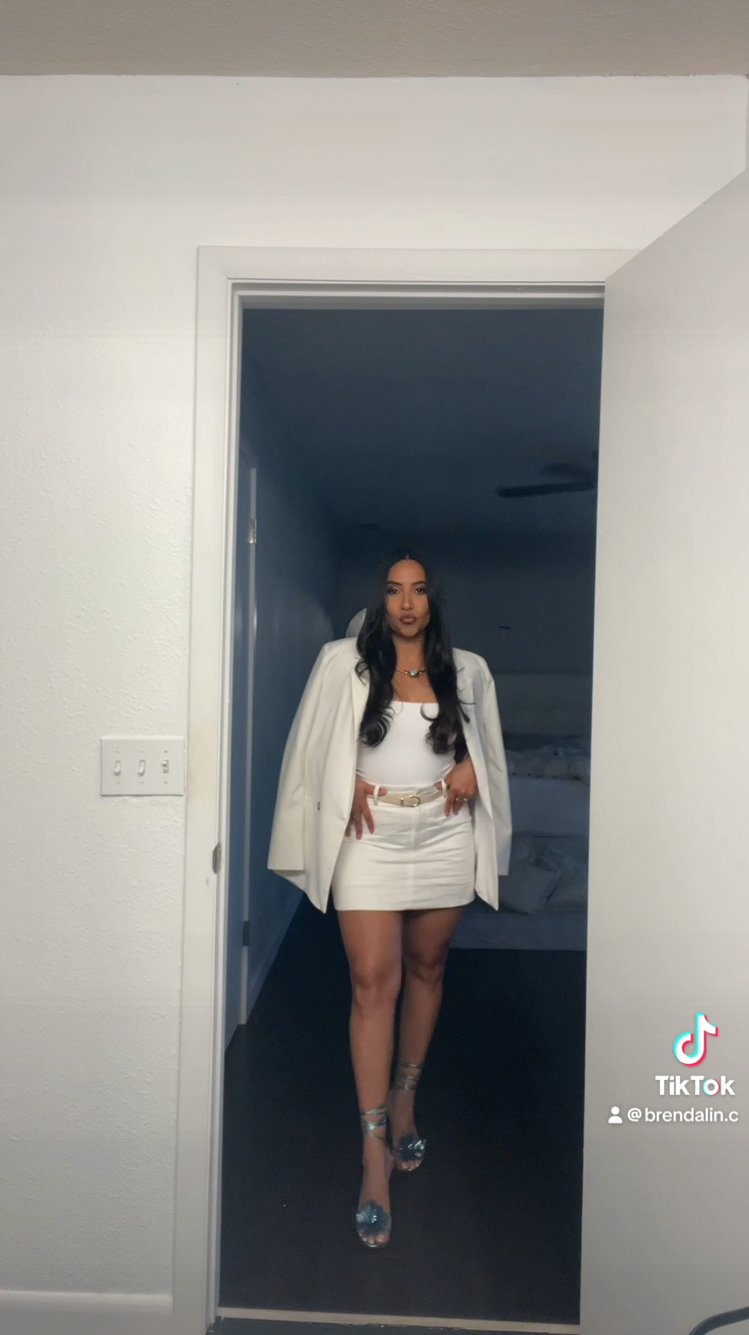 I couldn’t find a link to the shoes but they are Aquazurra 