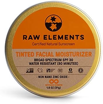 Amazon.com: Raw Elements Tinted Facial Moisturizer Certified Natural Sunscreen | Non-Nano Zinc Ox... | Amazon (US)