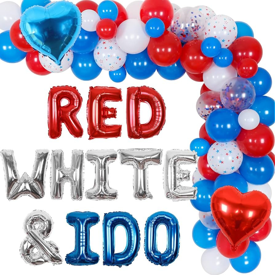Red White And I Do 4th of July Bachelorette Party Decorations Balloon Garland Arch Kit for Patrio... | Amazon (US)