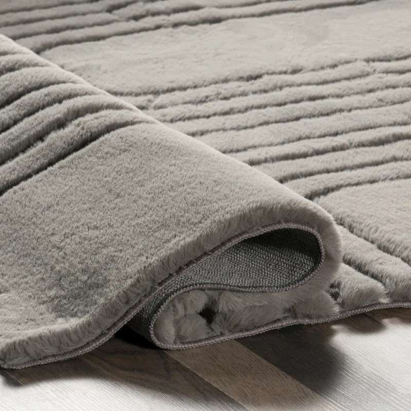 Twila Geometric Faux Rabbit Machine Washable Area Rug | Wayfair North America