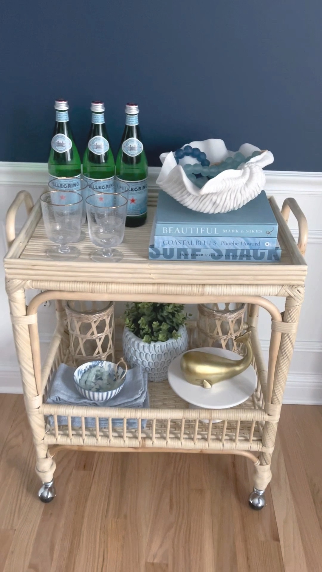 My coastal bar cart styling brings beachy vibes with blue and white accents, natural textures, and curated glassware for a fresh, designer-inspired look. I love how this styled cart makes decorating feel effortless, fun, and coastal chic. 



#LTKSaleAlert #LTKU #LTKHome