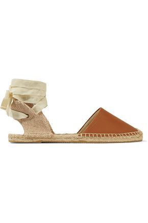 Soludos Woman Lace-up Leather Espadrilles Tan Size 8 | The Outnet US