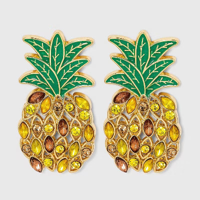 SUGARFIX by BaubleBar Crystal Pineapple Drop Earrings - Yellow | Target