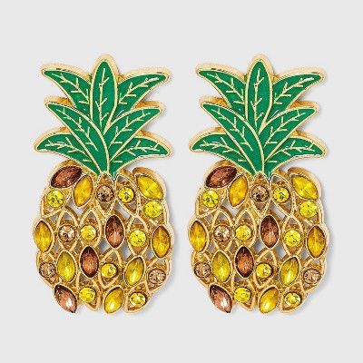 SUGARFIX by BaubleBar Crystal Pineapple Drop Earrings - Yellow | Target