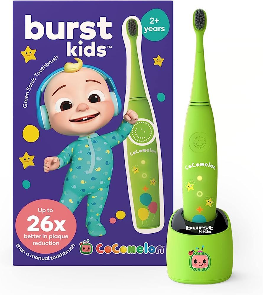 CoComelon x BURSTkids Kids Electric Toothbrush, Soft Bristle Kid & Toddler Toothbrush, 2-Minute T... | Amazon (US)
