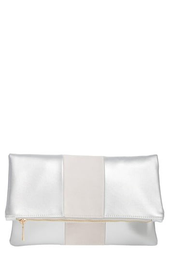 Bp. Tonal Stripe Foldover Clutch - Grey | Nordstrom