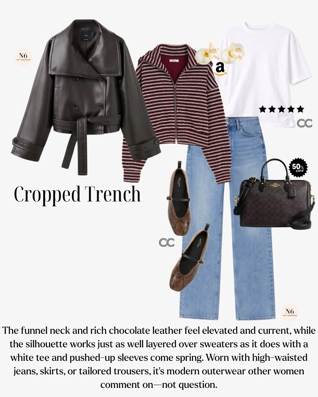 One of my biggest regrets was returning a dark brown leather jacket I bought in July… until now. This look for less is so good!

#LTKOver40