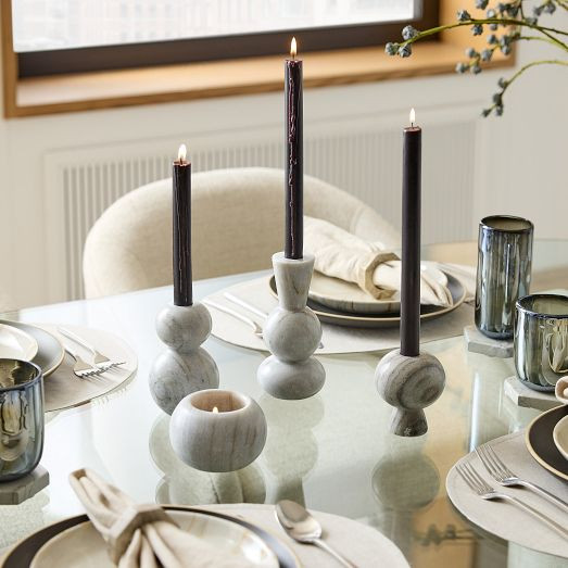 Kali Marble Candleholders | West Elm (US)