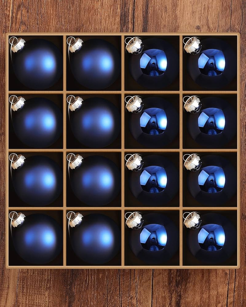 Syhood 16 Pcs Christmas Glass Ball Ornaments Set 2.36" Hanging Glass Bulbs with Loop Hanging Stri... | Amazon (US)