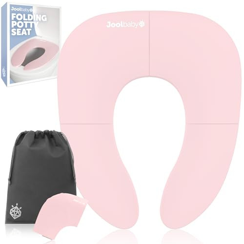 Jool Baby Folding Travel Potty Training Seat for Toddlers, Fits Round & Oval Toilets, Non-Slip Suction Cups, Includes Free Travel Bag (Pink) | Amazon (US)