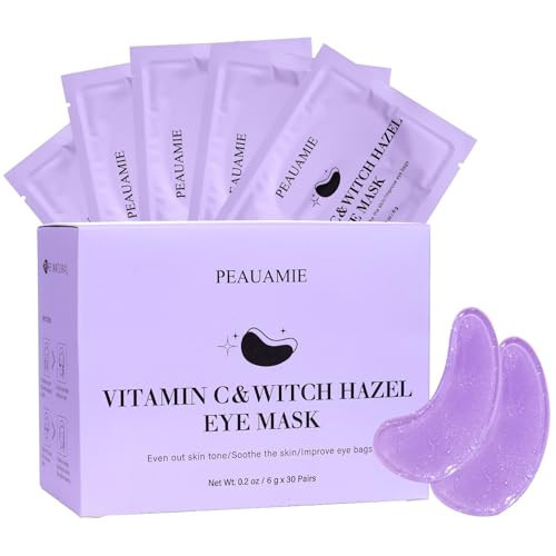 PEAUAMIE Under Eye Patches with Vitamin C and Witch Hazel Eye Mask for Dark Circles and Puffiness,Face Mask Skin Care Products 30 Pairs | Amazon (US)