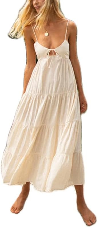 Women Y2k Bodycon Long Dress Spaghetti Strap Low Cut Dress Sexy Backless High Split Maxi Dress Cl... | Amazon (US)