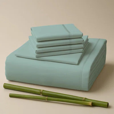 Premium Rayon From Bamboo Blend Sheet Set With Deep Pockets, Cooling and Breathable | Wayfair North America
