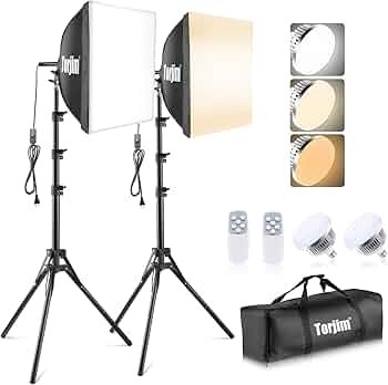 Torjim Softbox Photography Lighting Kit, 16'' x 16'' Professional Softbox Lighting Kit with 85W 3... | Amazon (US)