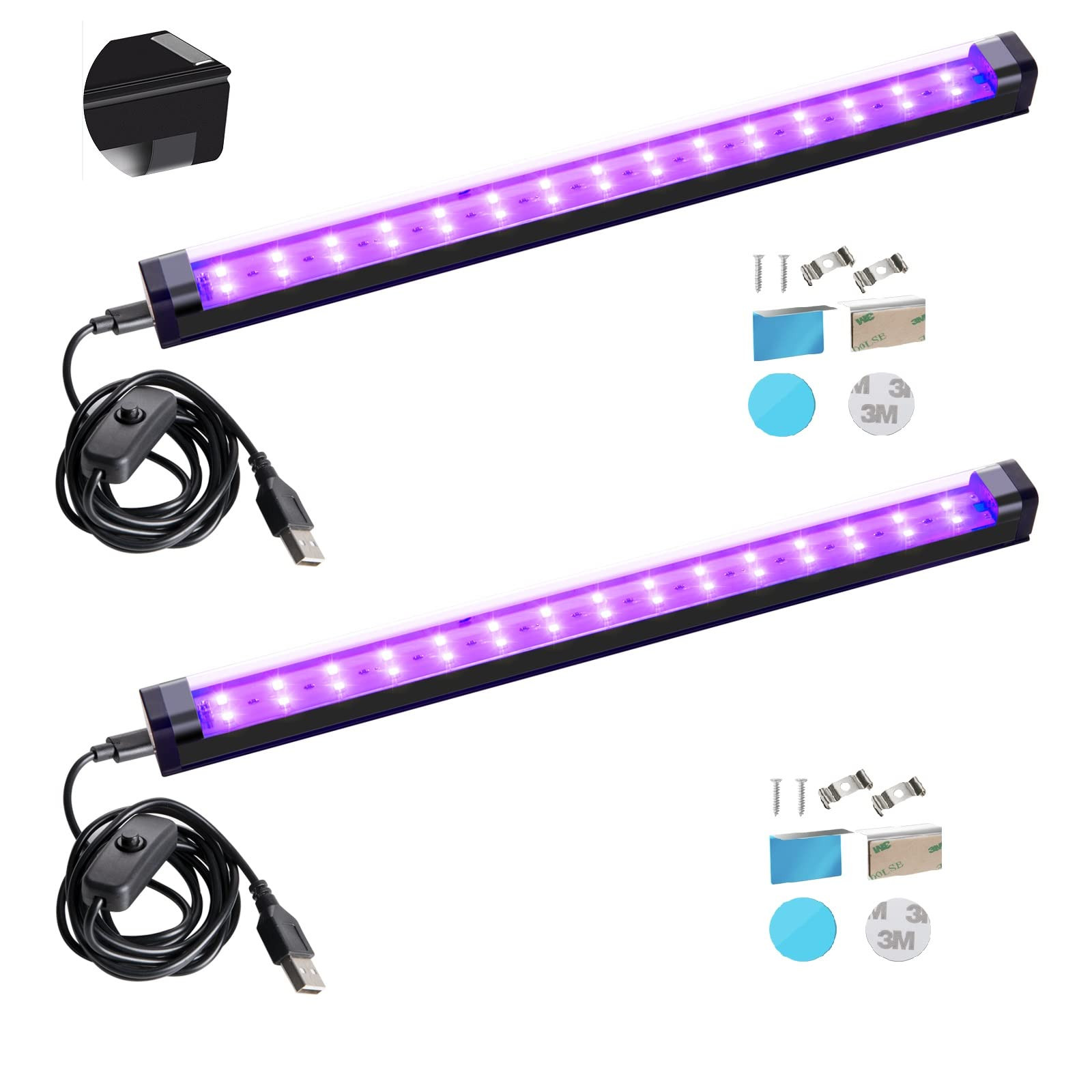 Black Light Bar 10W 1ft LED Blacklight for Fluorescent Tapestry Poster Body Paint Glow Party UV S... | Amazon (US)