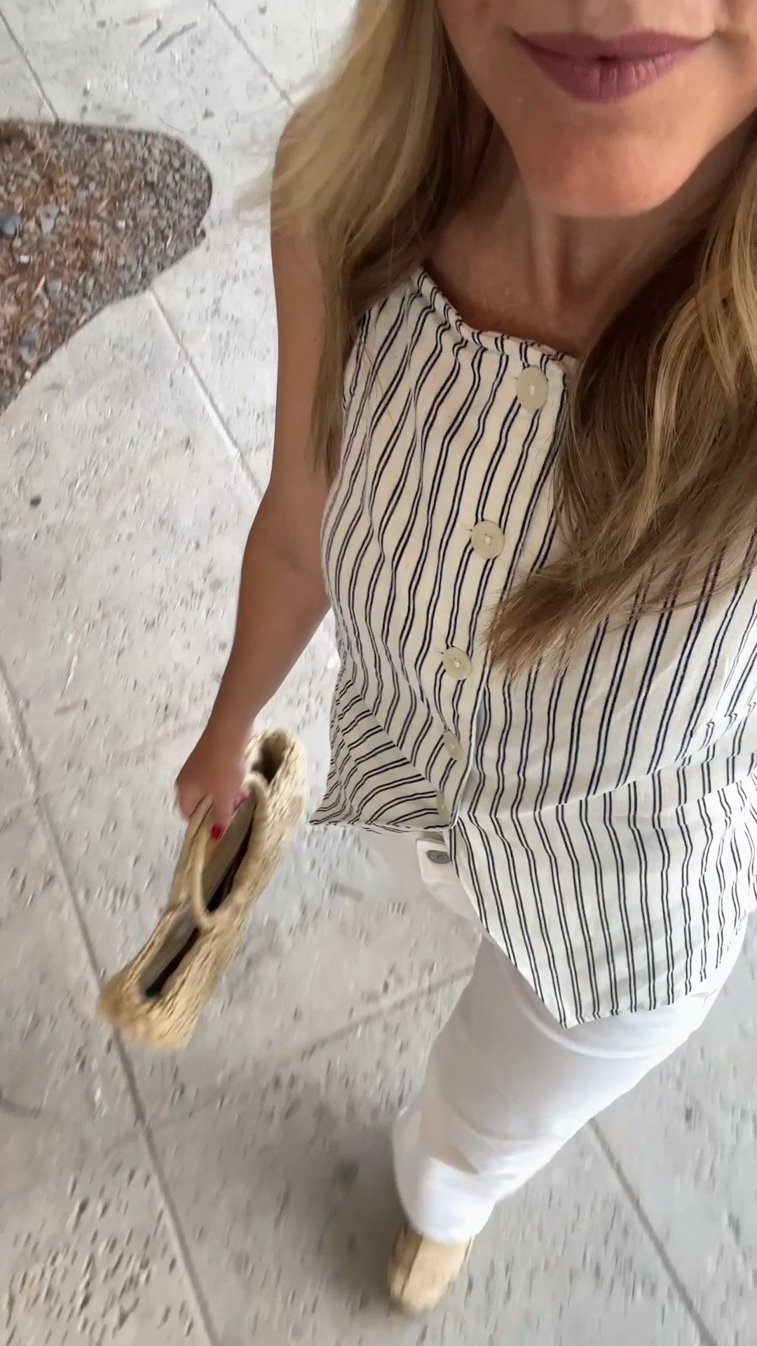 Easy summer outfit! 🌞

Vest
Button front vest
Striped top
Target style
White pants
White jeans
White wide leg pants
White wide leg jeans
Fisherman shoes
Raffia bag
Raffia purse
Old navy style
Summer outfit inspiration 

#LTKFindsUnder50 #LTKSeasonal #LTKStyleTip