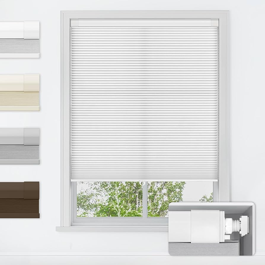 LazBlinds No Tools No Drill Cordless Cellular Shades, Light Filtering Honeycomb Shades for Home, ... | Amazon (US)