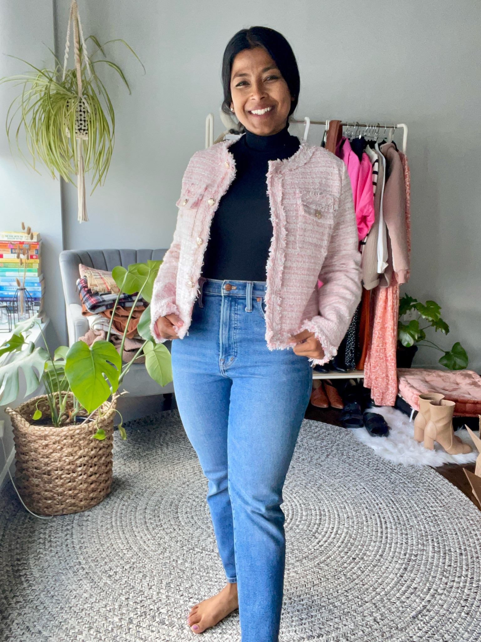 Casual Work wear: Tweed jacket paired with Madewell Perfect vintage Jeans in petite. 

#LTKxMadewell #LTKworkwear